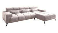 Ecksofa Rechts SPEED creme Kopf und Sitztiefenverstellung