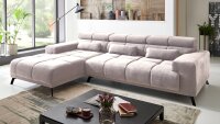 Ecksofa Links SPEED creme Kopf und Sitztiefenverstellung