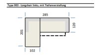 Ecksofa Links SPEED creme Kopf und Sitztiefenverstellung