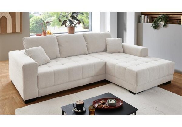 Ecksofa R MERLIN creme elektrische Sitztiefenverstellung