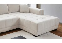 Ecksofa R MERLIN creme elektrische Sitztiefenverstellung
