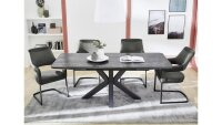 Tischgruppe EMPOLI ANNE Essgruppe in grau anthrazit 5-teilig