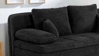 Schlafsofa LINDAU Dauerschläfer Stoff schwarz inkl. Topper