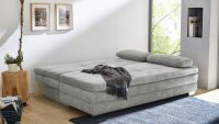 Schlafsofa LINDAU Dauerschläfer Stoff grau inkl. Topper