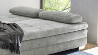 Schlafsofa LINDAU Dauerschläfer Stoff grau inkl. Topper