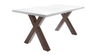 Esstisch MISTER X rost weiß Lack ausziehbar 160-210x90 cm