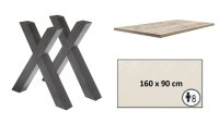 Esstisch MISTER X Tischsystem graphit sandeiche 160x90 cm