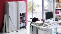 Aktenschrank ROLLO weiß matt lack Rolladenschrank 46 cm