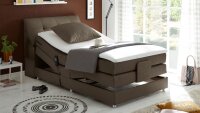 Boxspringbett Carpino Stoff stone Komfortbett mit Motor...