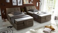 Boxspringbett Carpino Stoff stone Komfortbett mit Motor 120x200 cm