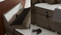 Boxspringbett Carpino Stoff stone Komfortbett mit Motor 120x200 cm