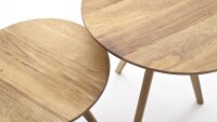 Couchtisch GENNY 2er Set Beistelltisch in Asteiche massiv rund