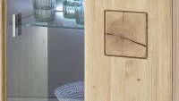 Highboard BOLOGNA Eiche Bianco Teilmassiv mit Hirnholz Applikation