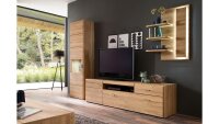 Wohnwand 2 FLORENZ Anbauwand Grandson Eiche Glas grau...