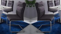 Schwingstuhl PIA 2er-Set Stuhl Freischwinger Stoff anthrazit mit Griff
