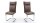 Schwingstuhl RABEA 2er-Set Stuhl Freischwinger Stoff antik braun Griff