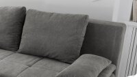 Schlafsofa LUIGI Dauerschläfer Stoff stone grau Federkern inkl. Topper