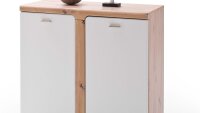 Schuhschrank TORINO Kommode in weiß matt und Balkeneiche