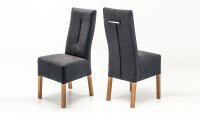 Stuhl FABIUS 2er-Set Esszimmerstuhl anthrazit Eiche mit...