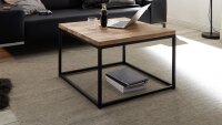 Couchtisch SAKURA Asteiche Metall Industrial Style 70x70 cm
