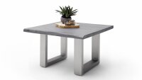 Couchtisch CARTAGENA Akazie grau Lack Edelstahl 75x75