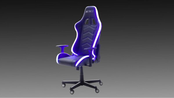 Gamingsessel McRACING LED Chefsessel Racer weiß schwarz