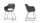 Stuhl ROCKVILLE 4er Set grau Kufe schwarz matt lackiert