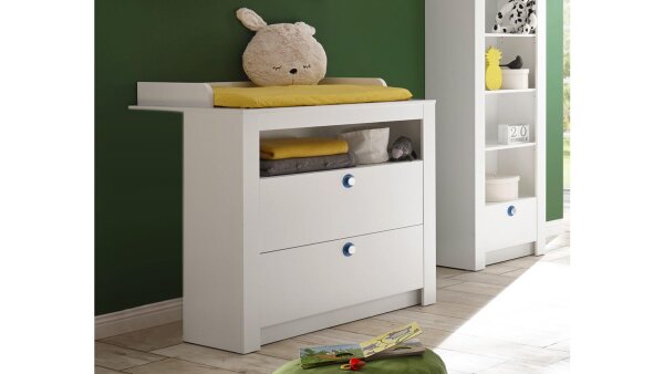 Wickelkommode PAULA Kommode inkl. Aufsatz Wickeltisch weiß 96x78 cm