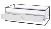 Couchtisch EVORA in weiß matt mit Gestell in schwarz 120 cm