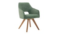 Stuhl MOREDA Stoff olive Gestell Wildeiche 180°...