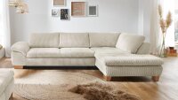 Ecksofa CONCORD R Stoff Cord natur Nosagfederung 306x197