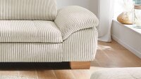 Ecksofa CONCORD L Stoff Cord natur Nosagfederung 197x306