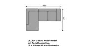 Ecksofa CONCORD L Stoff Cord natur Nosagfederung 197x306