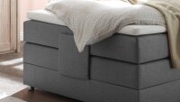 Boxspringbett System CARMEN 1 Stoff grau TTFK Topper Motor 100x200