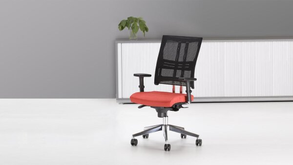 Drehstuhl NET MOTION Bürostuhl Drehsessel in rot mit Funktionen