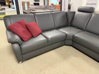 Wohnlandschaft Tavira Leder anthrazit 239x336x165-200 cm