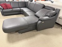 Wohnlandschaft Tavira Leder anthrazit 239x336x165-200 cm