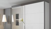 Schwebetürenschrank QUADRA in weiß Glas Spiegel 271x210
