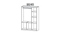 Kleiderschrank Celle Extra ca. 136x197 cm 6 Schubladen weiß sonoma