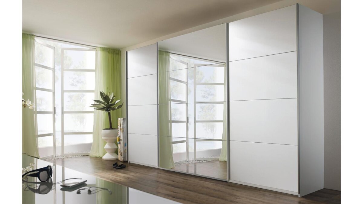 Schwebeturenschrank Weiss Mit Spiegel