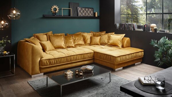 Ecksofa PASCHA Wohnlandschaft Sofa in senf gelb 308x192