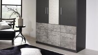 Kleiderschrank LORCH-EXTRA Schrank in grau metallic und...