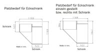 Eckschrank FREIHAM Kleiderschrank 3-teilig in weiß Spiegel 253x208 cm