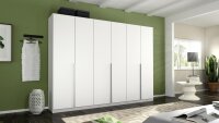 Kleiderschrank weiß Schrank 6-trg. Drehtürenschrank Alabama Aluoptik 271 cm