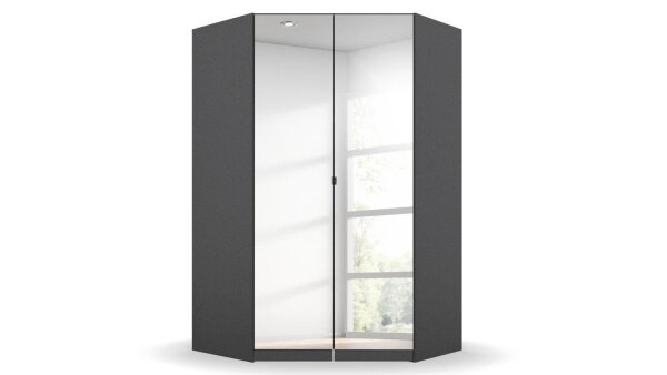 Eckschrank Celle ca. 117x117 cm grau 2 türig Spiegel