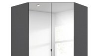Eckschrank Celle ca. 117x117 cm grau 2 türig Spiegel