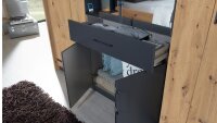 Kleiderschrank NEVADA Eiche Artisan grau metallic 226 cm