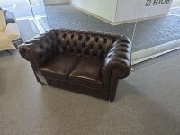 Sofa Chesterfield 2-Sitzer Leder braun 156 cm
