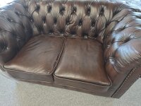 Sofa Chesterfield 2-Sitzer Leder braun 156 cm
