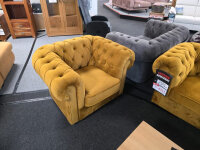 Sofagarnitur 3-teilig Chesterfield Samt safrangelb